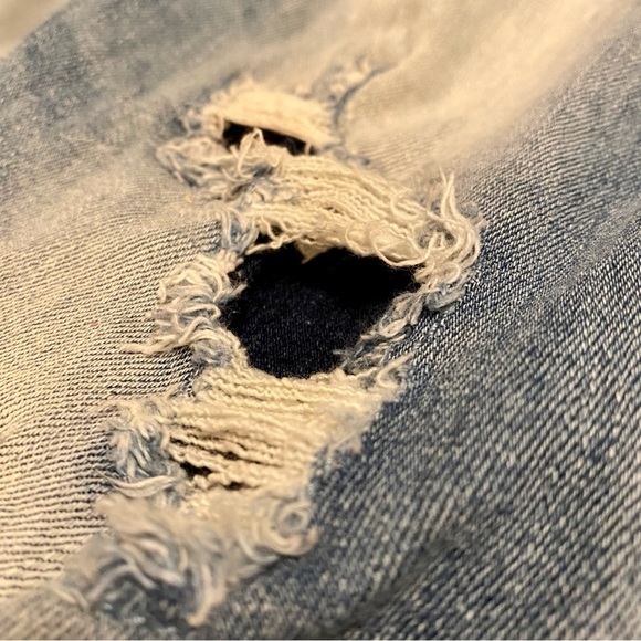 Garage Retro High Waist Jegging Stretch Jeans Light Patched Ripped - Picture 3 of 7